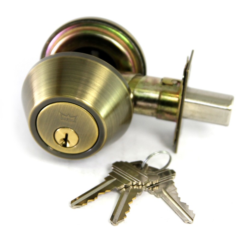 Dorma Single Cylindrical Deadbolt DB302 Single Finishes US5 Standard Satin Brass